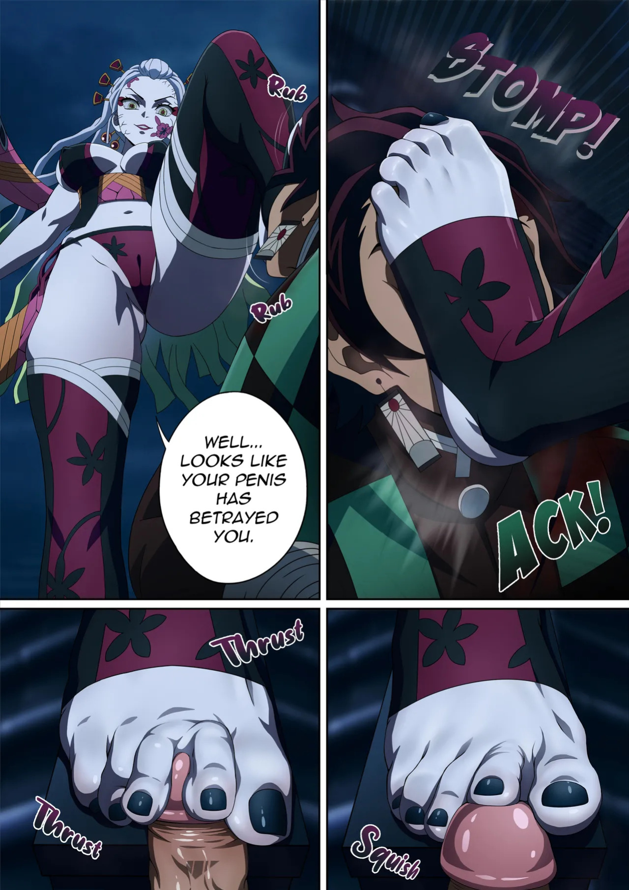 [FootCroft] Daki’s Blood Demon Art: Trample 堕姫の血鬼術・紅蓮践踏 (Part 1+Part 2)