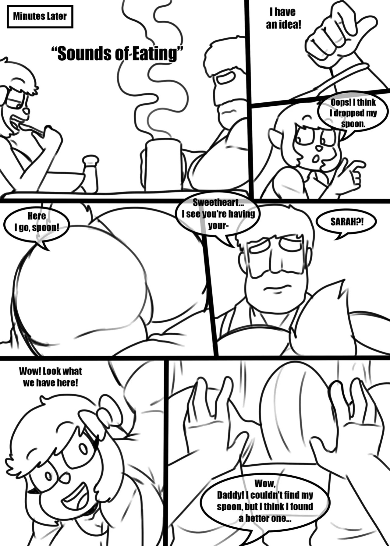 [Zaicomaster14] "Playing with Daddy" [In progress] (sketches) [English] (My Totally Normal Family)