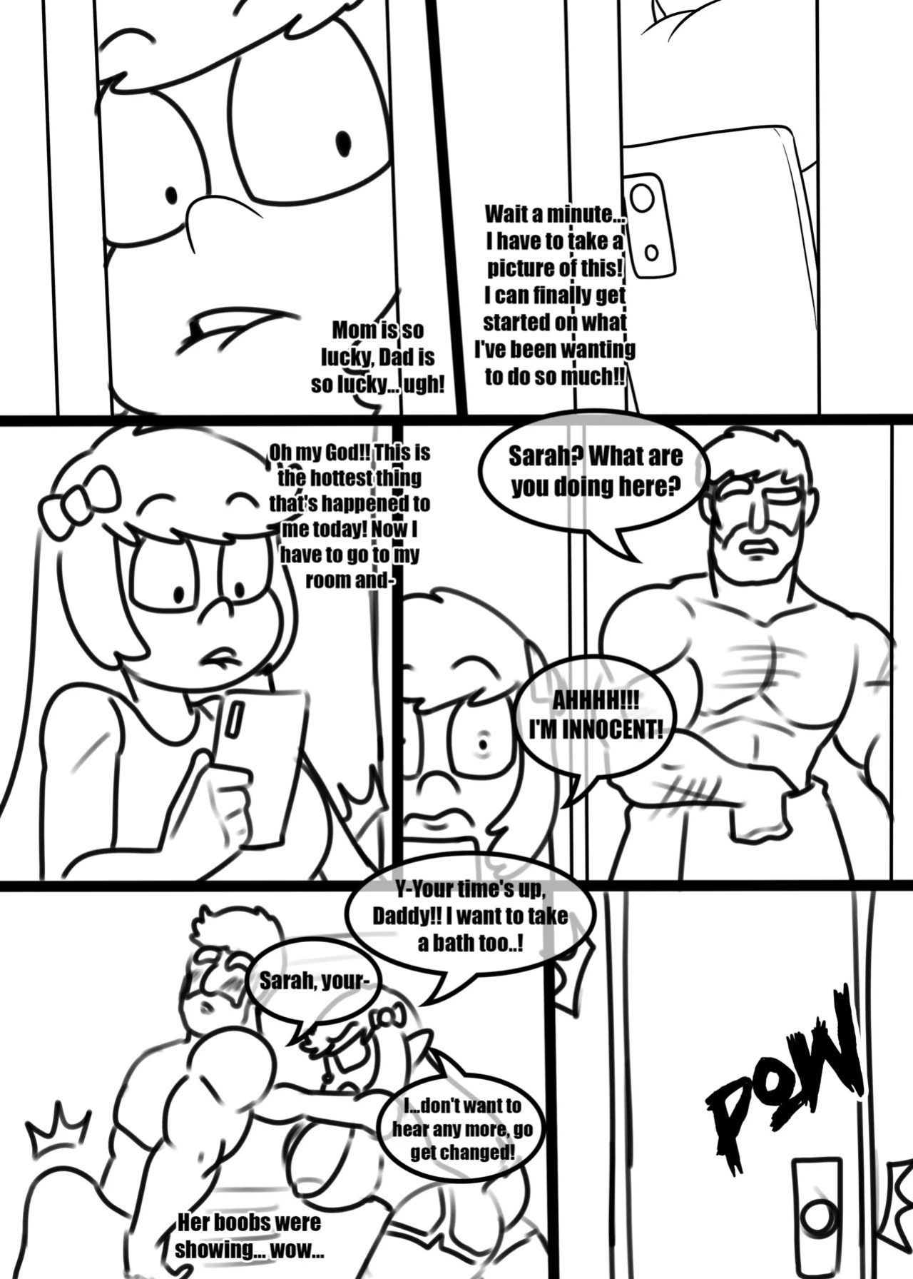[Zaicomaster14] "Playing with Daddy" [In progress] (sketches) [English] (My Totally Normal Family)