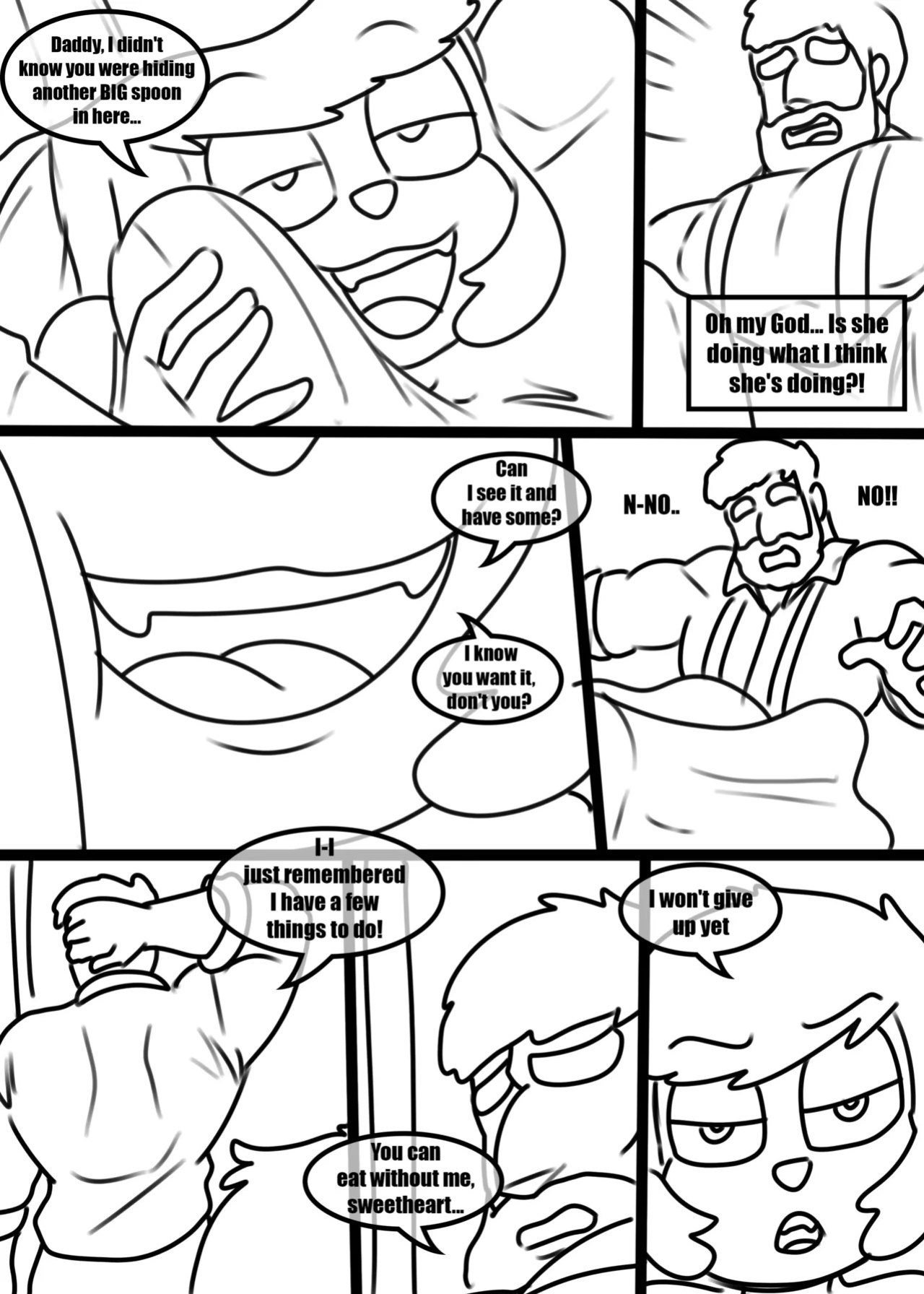 [Zaicomaster14] "Playing with Daddy" [In progress] (sketches) [English] (My Totally Normal Family)