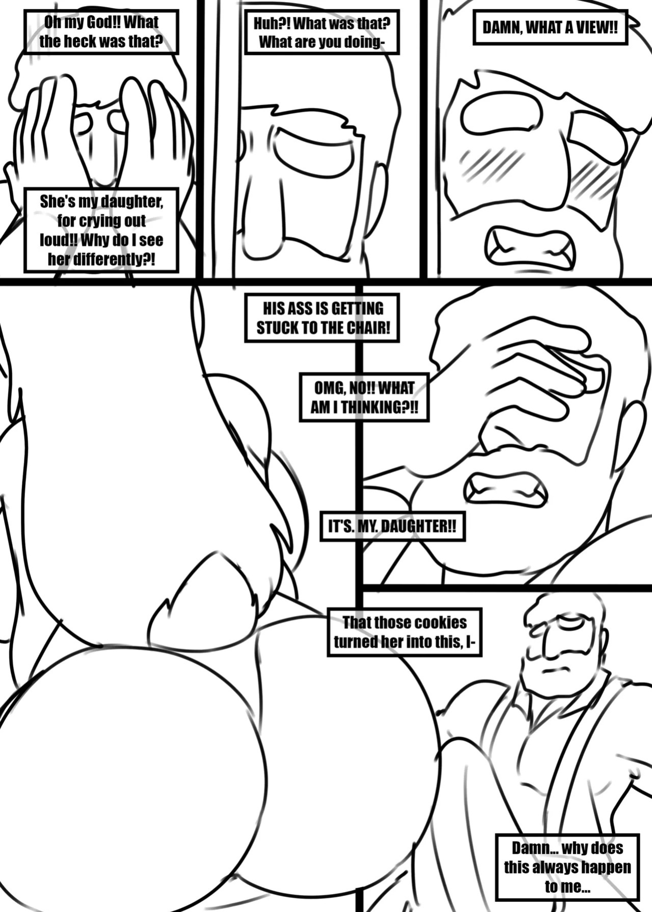 [Zaicomaster14] "Playing with Daddy" [In progress] (sketches) [English] (My Totally Normal Family)
