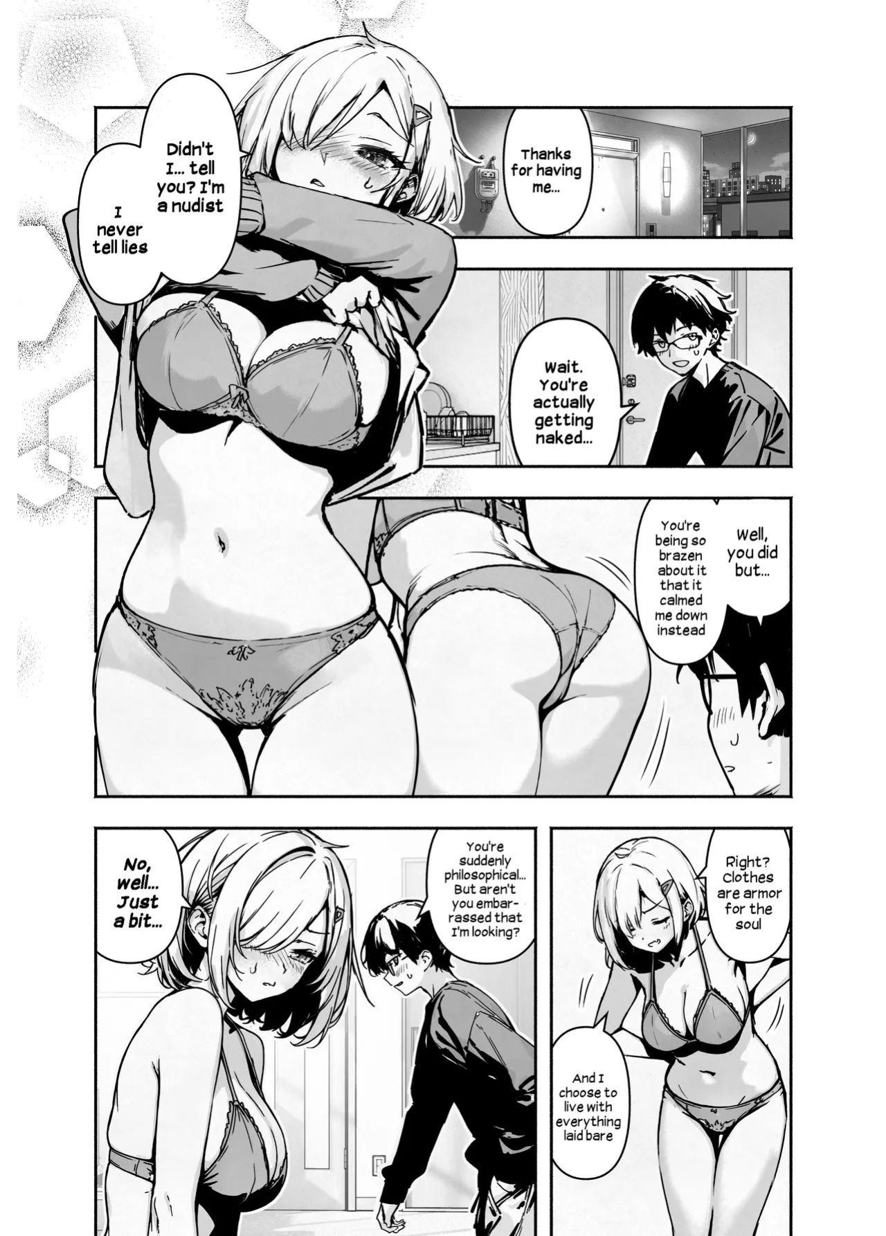 [Hikarino] Otatomo ga Razoku Datte Kedo Osouwanai Yakusoku de Tomatta Kekka | My Otaku Friend is a Nudist But She'll Let Me Stay Over At Her House If I Promise Not to Fuck Her [English] [Hikari no Kaze] [Digital]