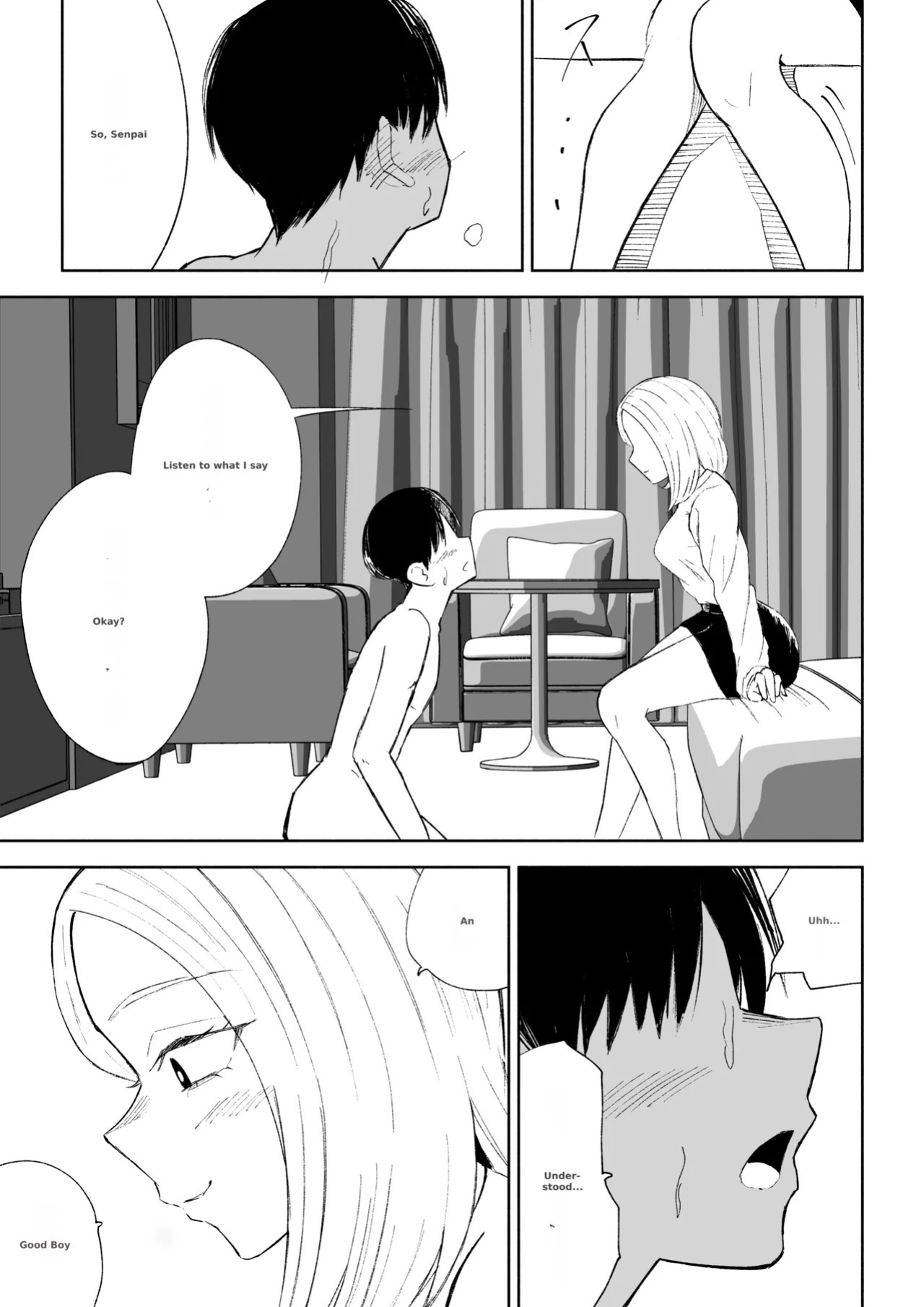 [Roki] Kaisha no Kouhai ni Keigo de Semerare Oshioki Sarechau Hanashi | A story about being lectured in polite language and overpowered by a junior colleague at the company [English]
