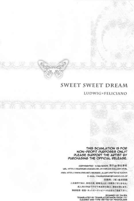 [Suiseimushi (Bunge)] SWEET SWEET DREAM (Axis Powers Hetalia) [English]