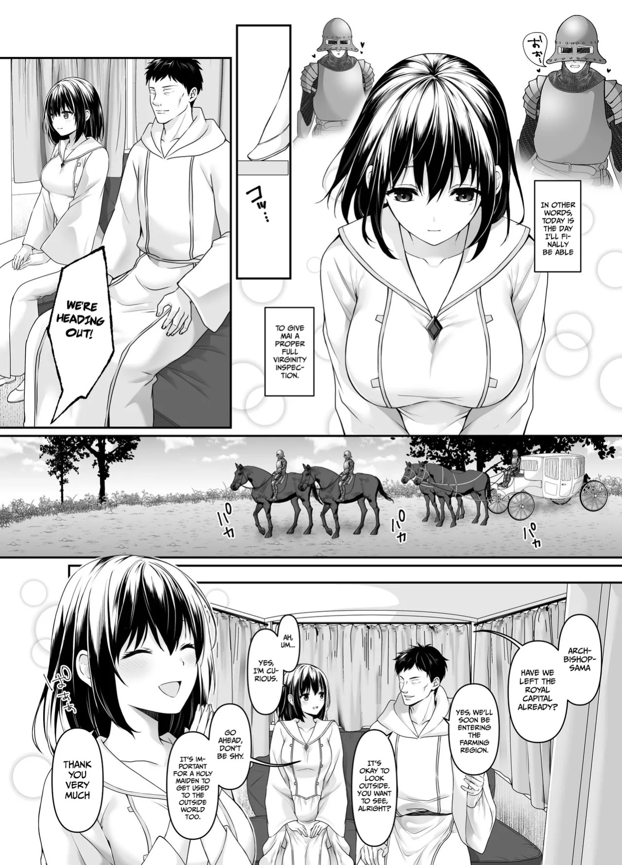[Seika Kairaku Shoten (Tukimi Haku)] A story about a naive, black-haired Holy Maiden undergoing an intimate virginity inspection by a corrupt bishop [English] [Gagak_Ireng] (rewrite)