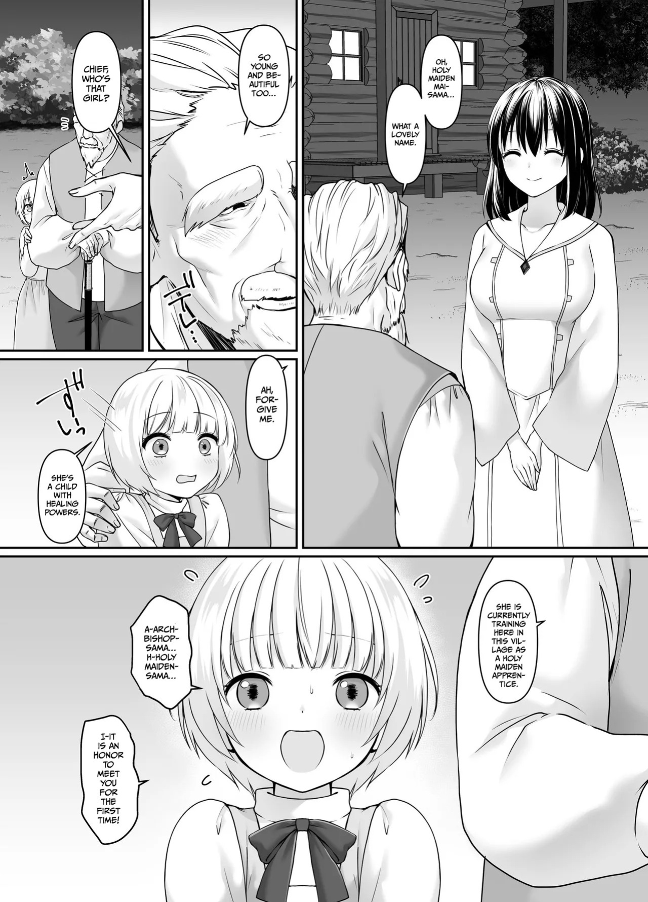 [Seika Kairaku Shoten (Tukimi Haku)] A story about a naive, black-haired Holy Maiden undergoing an intimate virginity inspection by a corrupt bishop [English] [Gagak_Ireng] (rewrite)