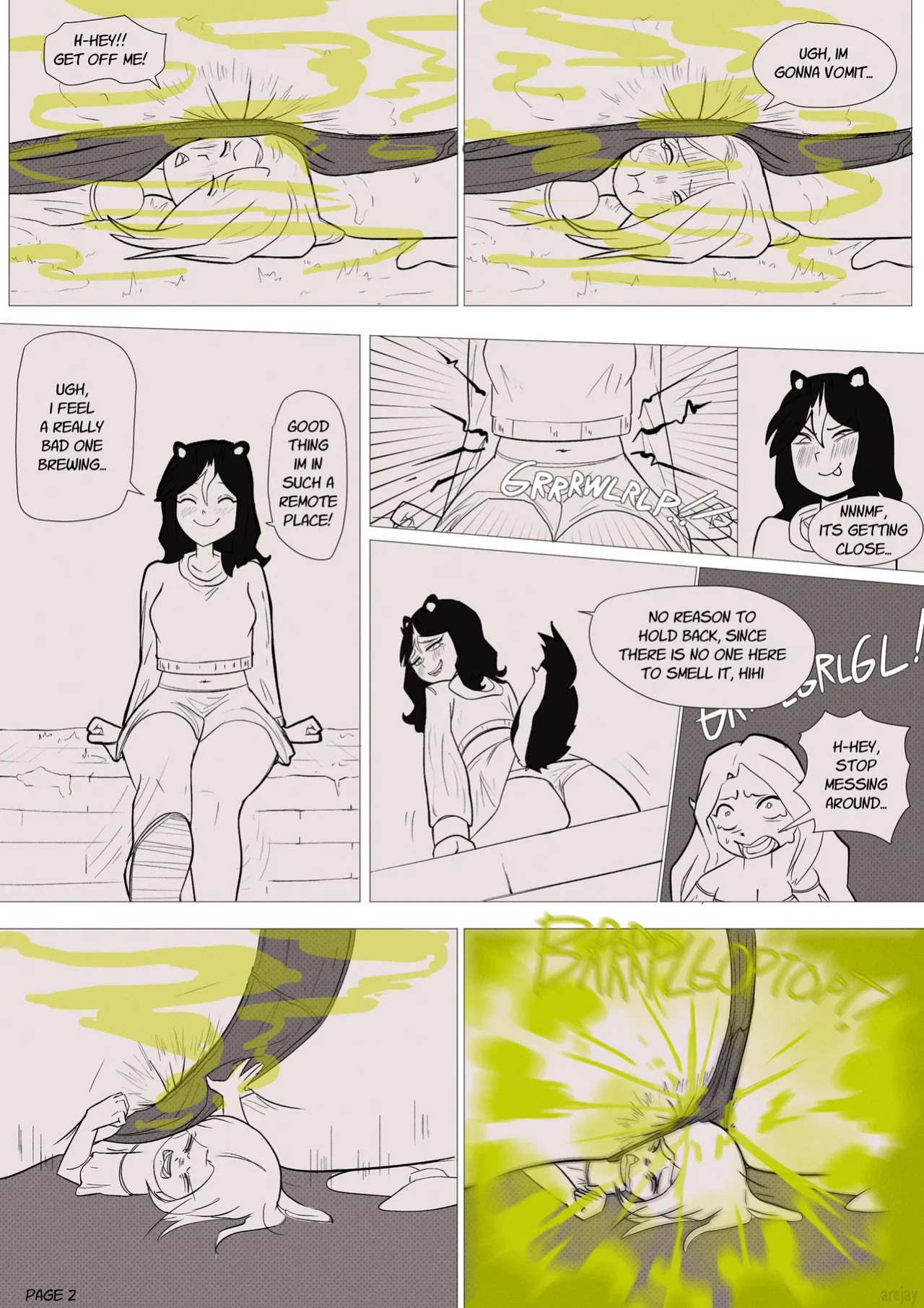 [arejay] Skunkgirl farting on woodland fairy (+scat version)