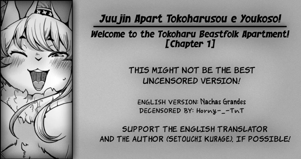 [Setouchi Kurage] Juujin Apart Tokoharusou e Youkoso! | Welcome to the Tokoharu Beastfolk Apartment! (Ch. 1) [English] [Decensored] [Horny-_-TnT]