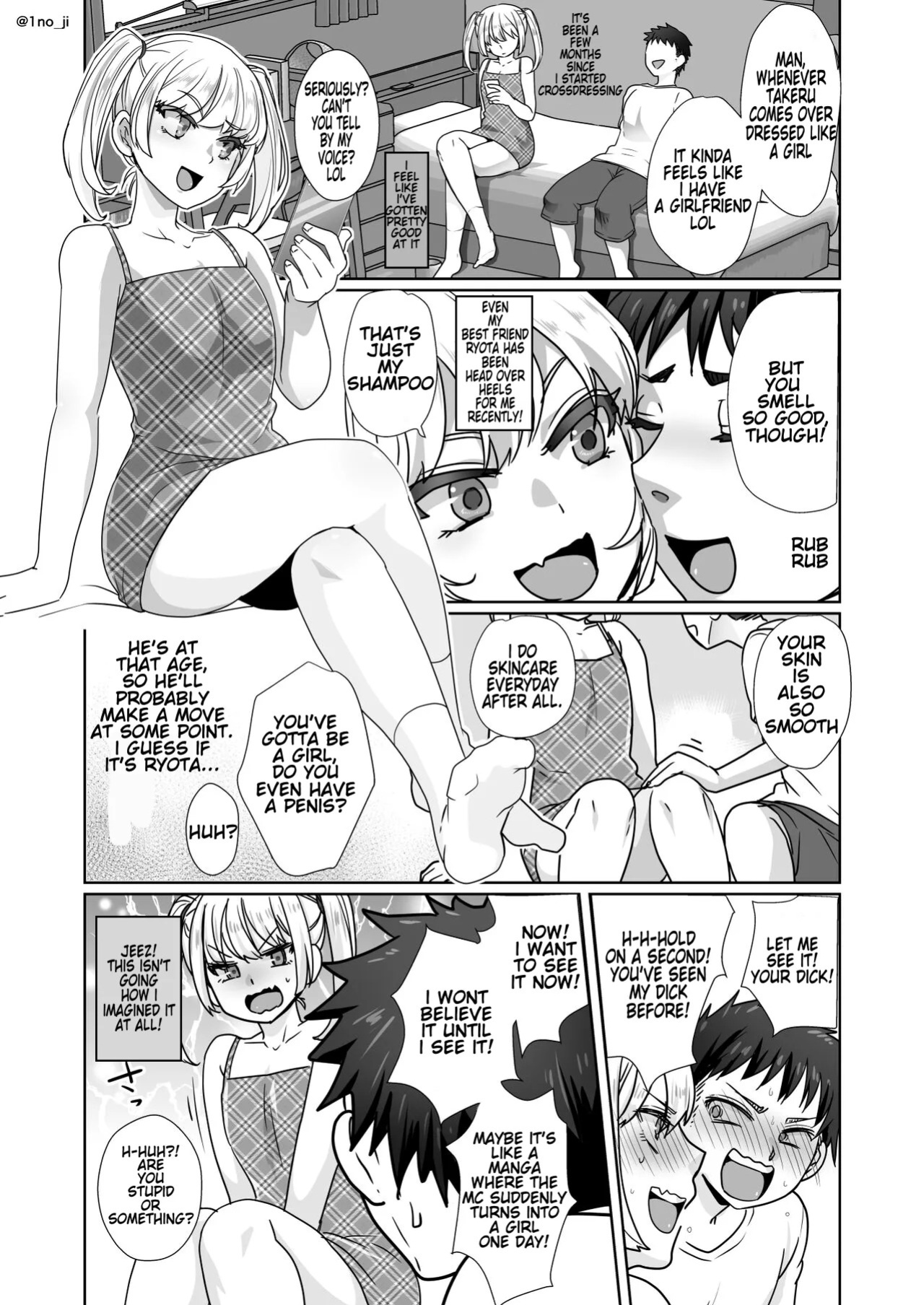 [Orgasm Slap (Ichi no Milk)] Pages 62-66 Mesu Danshi Ecchi Manga Tsumeawase [English]