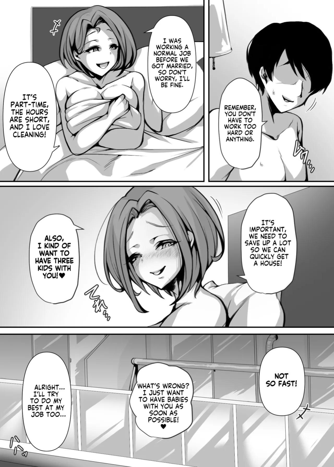 [Mitsumitsu Niku] Ohogoe wo Hiteishita Hitozuma ga Otosareru Hanashi | The Married Woman Who Denied Her Crazy Moans Was Defeated [English] [KM_42]