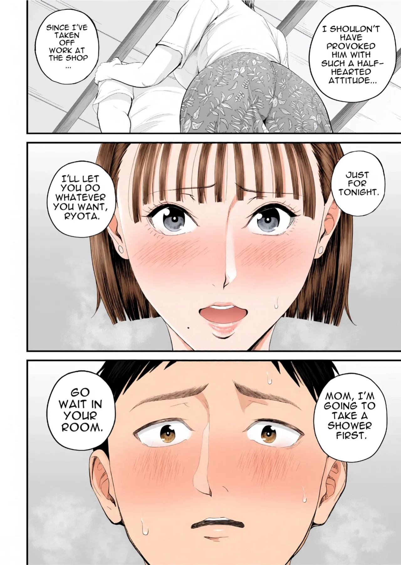 [Shiono Kou] Mother-Son Affair I really love my mom we're having sex today [English] [Colorized]