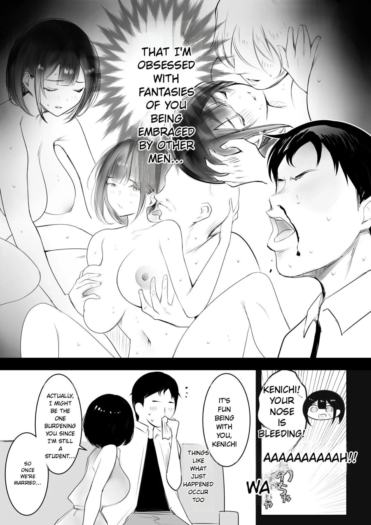 [Akirerushoujo (Akire)] Boku dake ni Amaesasete Kureru Kyonyuu JK Tsuma o Hoka no Otoko ni Dakasete Mita 12 [English][MTL]