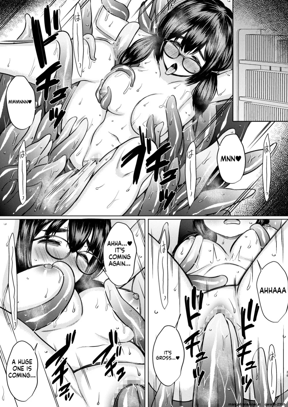 [Neko Kan (Nuko Yarou)] Hirotta Shokushu Seibutsu ni Naedoko ni Sareteshimau Kyonyuu Jimi Megane-chan no Hanashi [English] [SCANMTL]