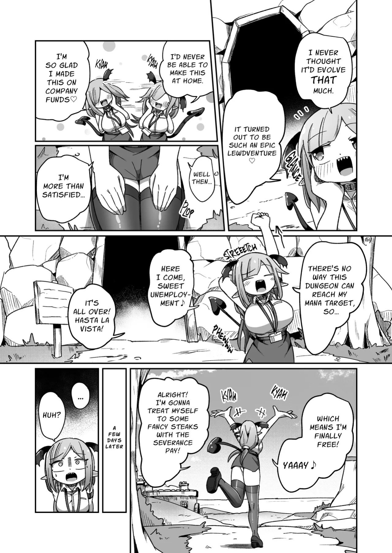 [Echie Kokufuku Aka (Monota)] Kaisha no Kane de Tsukutta Ero Dungeon de Soudai na Onani o Suru Monster Shain-chan | Embezzlement, Ho: Wagie Monster-chan Builds Her Very Own Goon Cave Dungeon [English] [grimalkin]