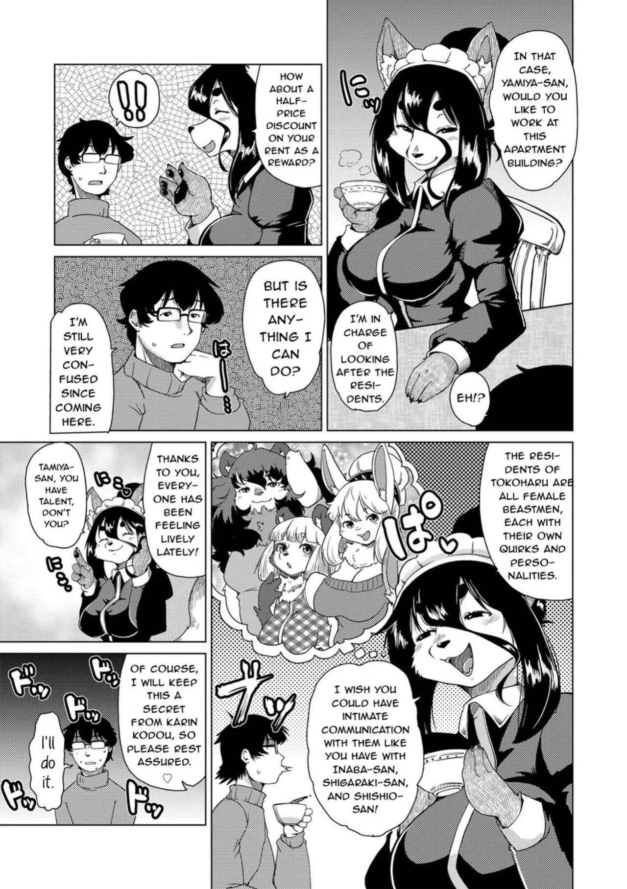 [Setouchi Kurage] Juujin Apart Tokoharusou e Youkoso! | Welcome to the Tokoharu Beastfolk Apartment! (Ch. 4) [English] [Decensored] [Horny-_-TnT]