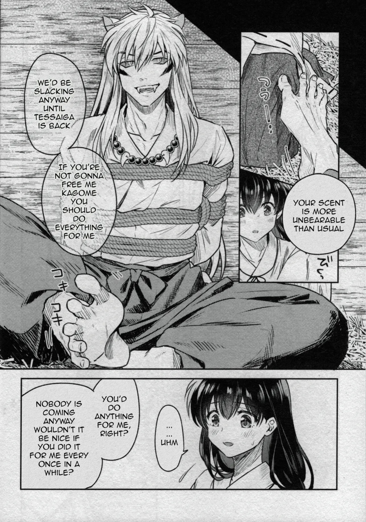 (SARK16) [Wanwano (Motobi)] Sengoku Makurazoushi Inu Kago Kinbaku Hen | Feudal Erotic Book Inukago Bondage Chapter (Inuyasha) [English]