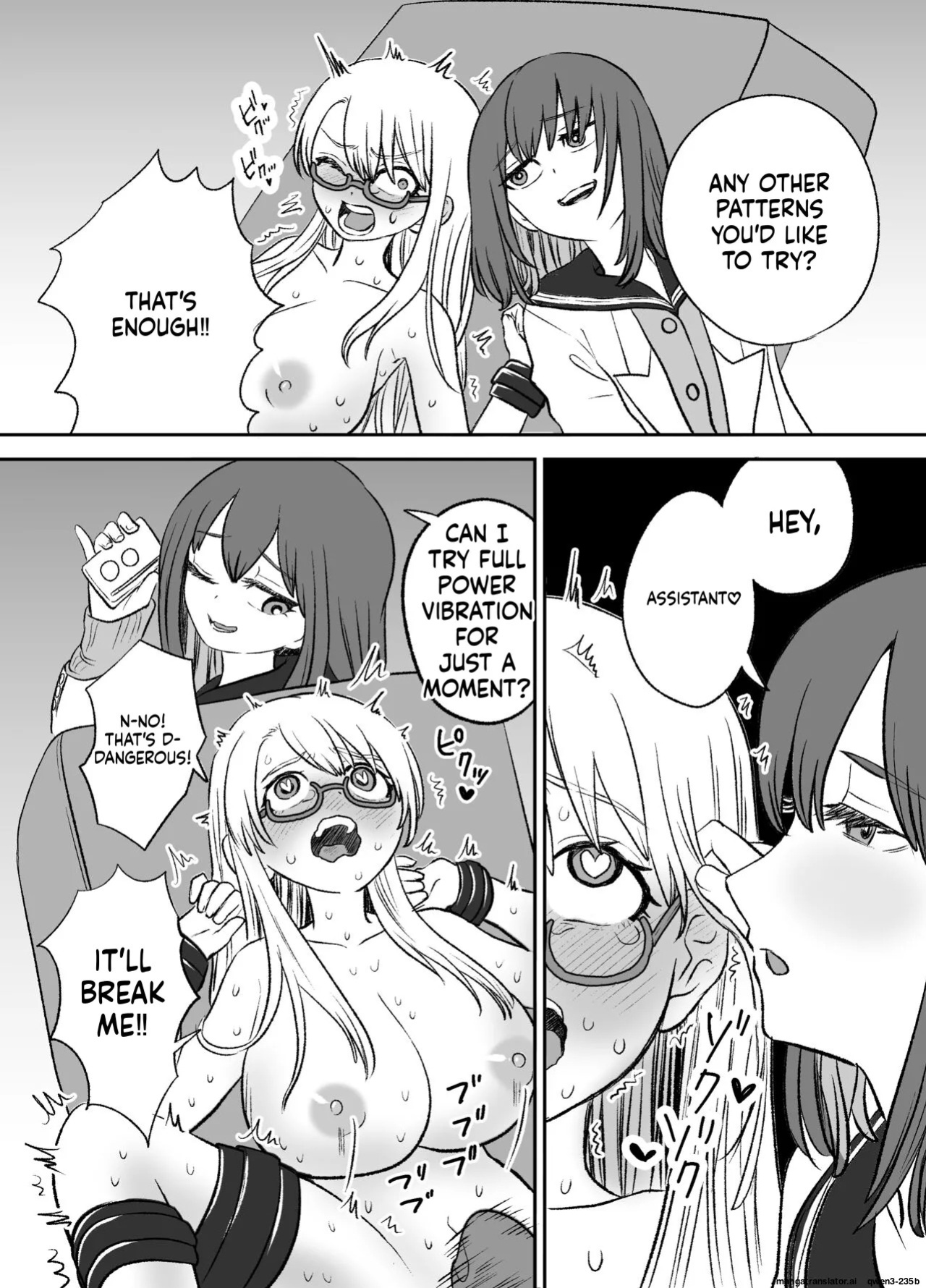 [Eichi Kenkyuujo (Blank)] Omocha Kaihatsubu Joshu-chan no Sanzan na Nichijou [English] [SCANMTL]