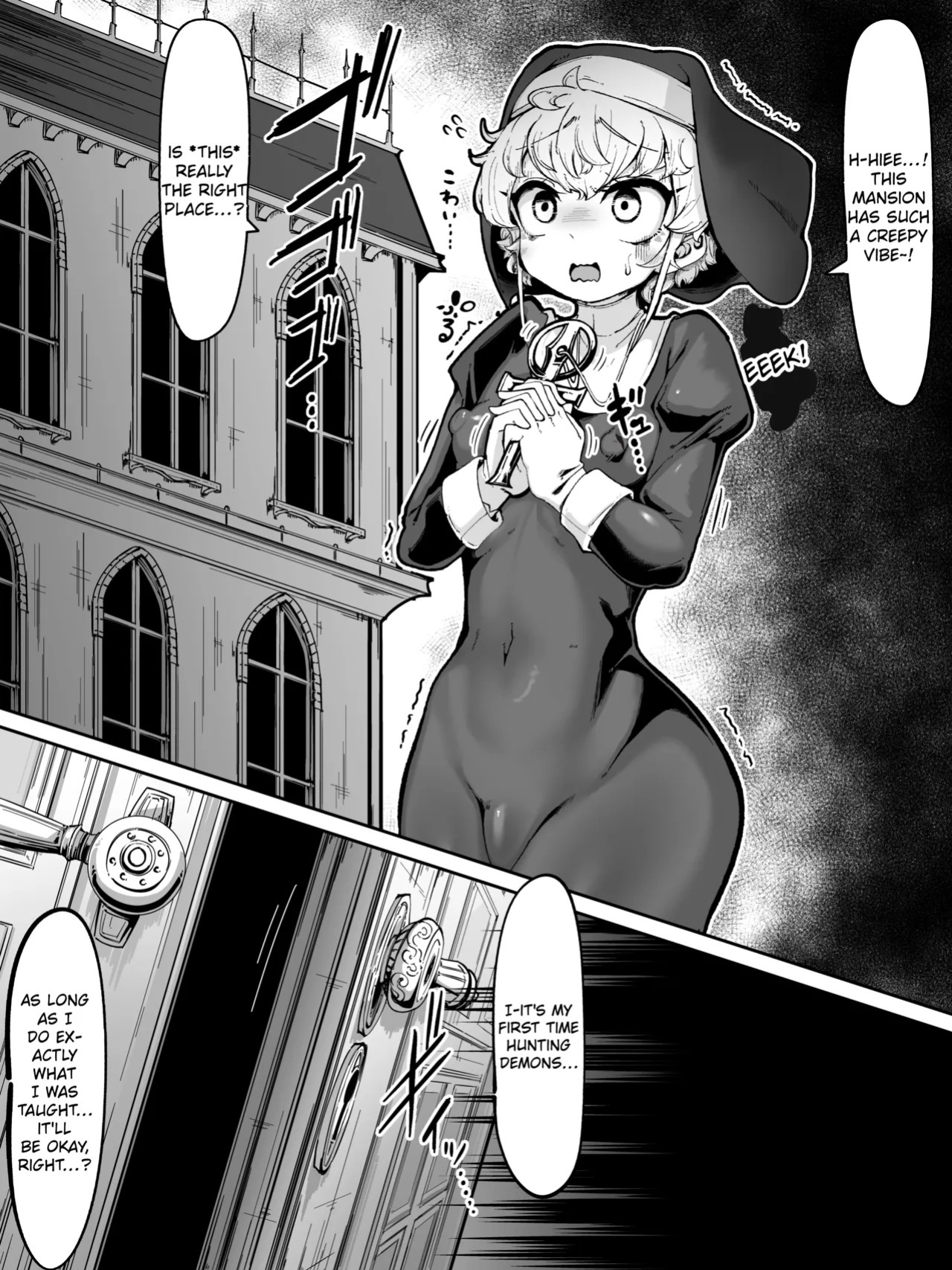 [L Buffer] Futanari Sister ga Inma no Wana ni Kakatte Sakusei Sareru Manga | The Story of a Futa Nun Getting Caught in a Succubus's Trap and Drained of Her Semen [English]