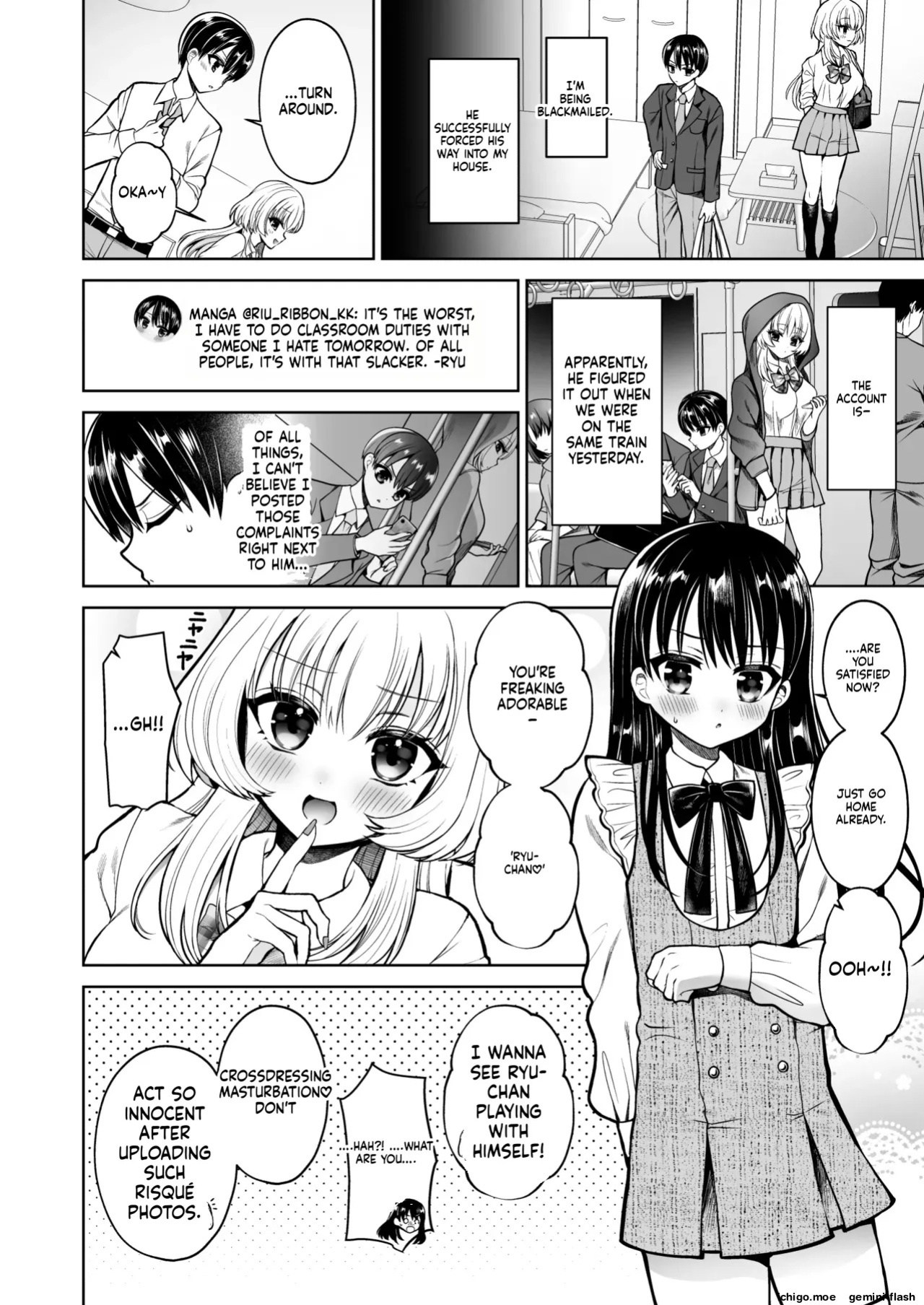 "Oshiruko Vibes (Piri-Piri Scallion)" — The person I exposed turned out to be the class troublemaker—who was a *futanari*.