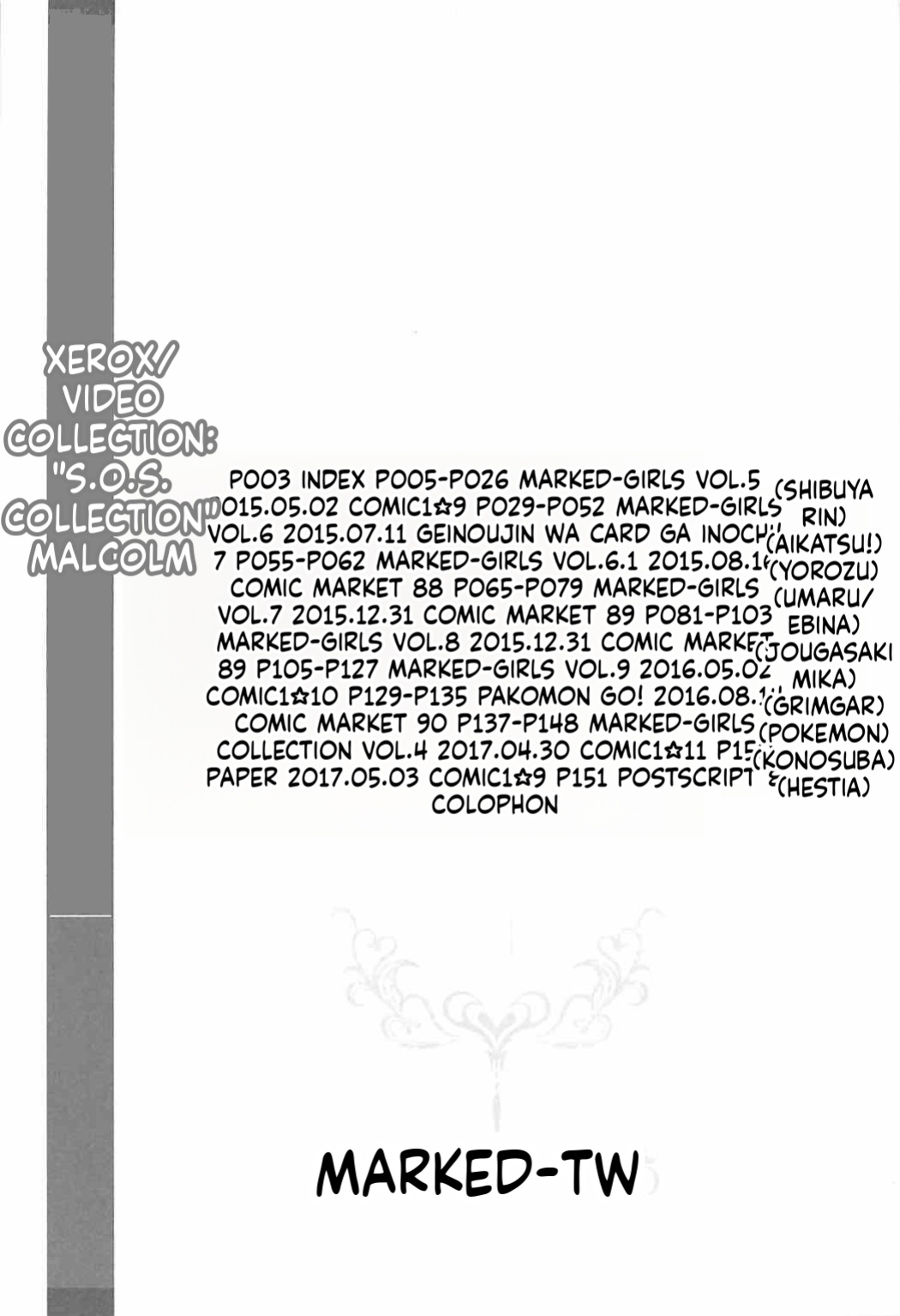 (COMIC1☆11) [Marked-two (Suga Hideo)] Marked-girls Collection Vol. 4 (Various) [English] [ScanMTL]