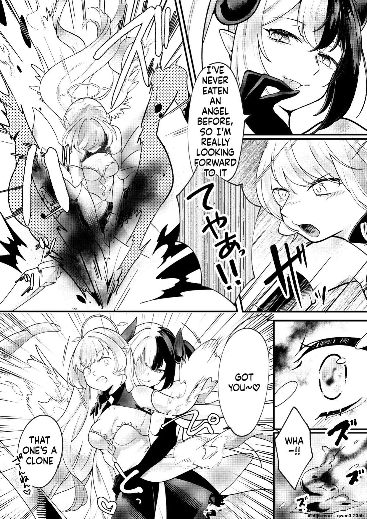 [Permission] Futanari Tenshi ga Succubus ni Jikakyousei Sareru Ohanashi [English] [SCANMTL]