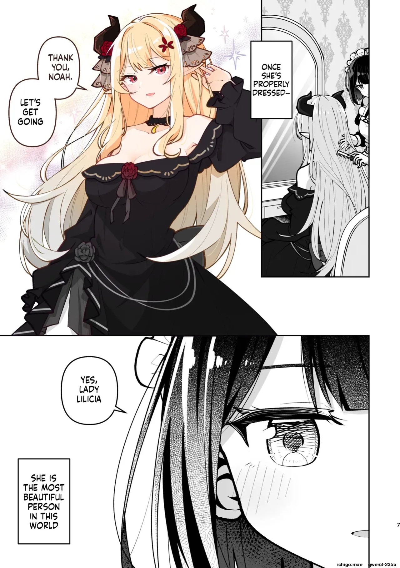 [Sanshikisumire (Molgen)] Mazoku Reijou to Maid-san - Toiki Kasanaru Irozuku Hi - Demon Lily and the Noir -Maid When Colors Bloom- | The Demon Lord's Daughter and Her Maid - Days That Blossom as Their Breaths Mingle (Mazoku Reijou to Maid-san no 30-nichi)