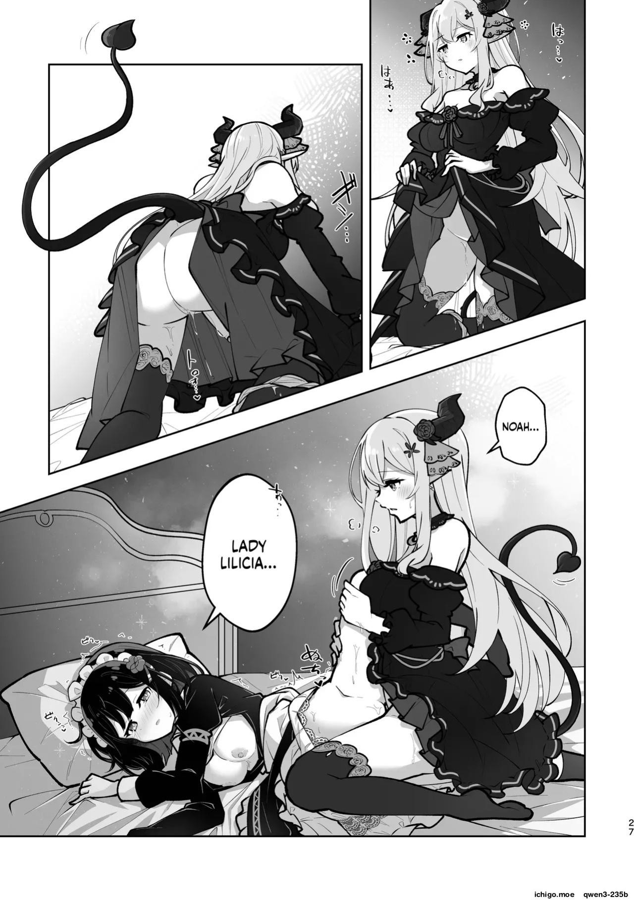 [Sanshikisumire (Molgen)] Mazoku Reijou to Maid-san - Toiki Kasanaru Irozuku Hi - Demon Lily and the Noir -Maid When Colors Bloom- | The Demon Lord's Daughter and Her Maid - Days That Blossom as Their Breaths Mingle (Mazoku Reijou to Maid-san no 30-nichi)