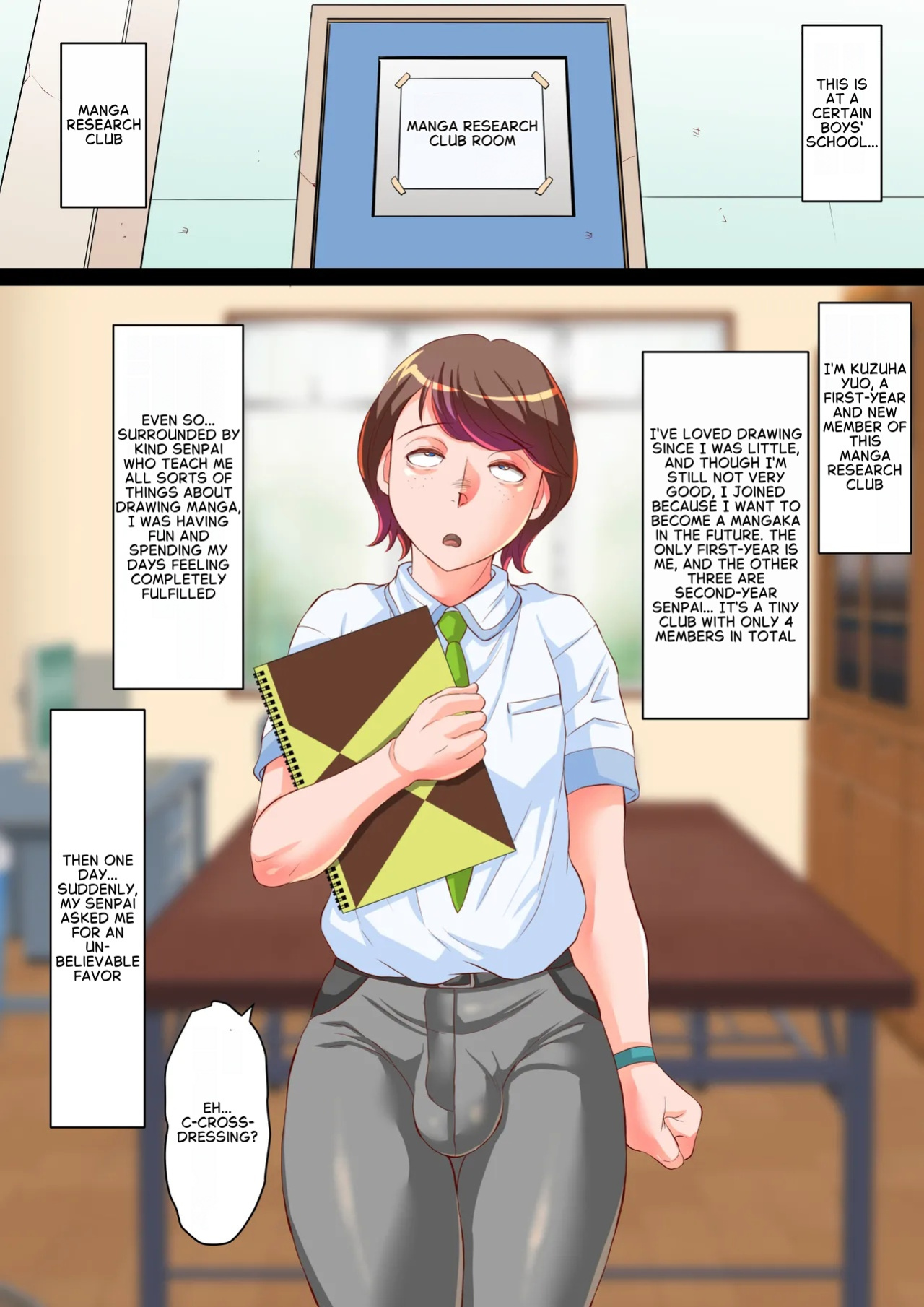 [Fūsen Club Kuroshiki]Yuo-kun from the manga club turns into a crossdressing boy for the sake of his [English]