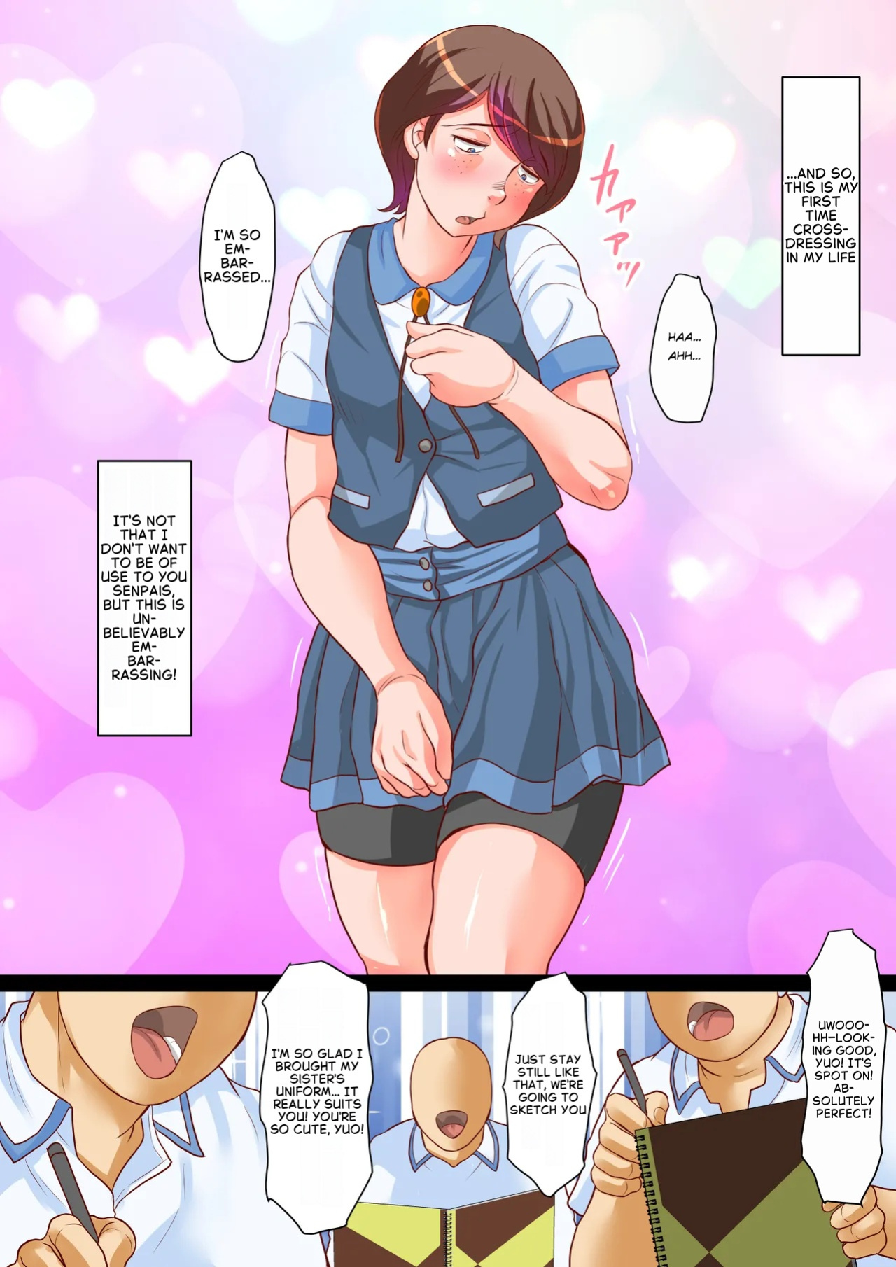 [Fūsen Club Kuroshiki]Yuo-kun from the manga club turns into a crossdressing boy for the sake of his [English]