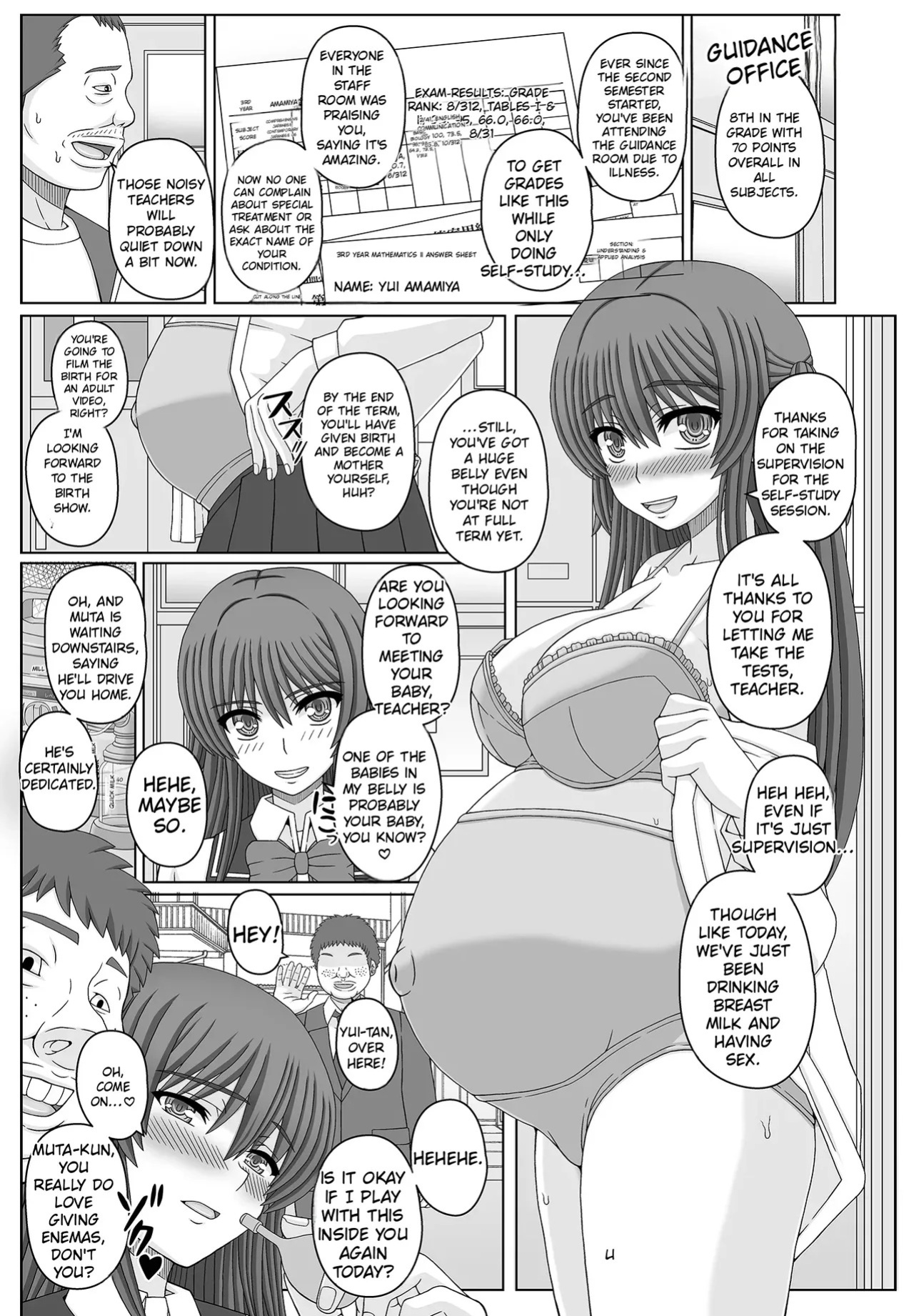 [Shiawase Kyouwakoku (Shiawase no Katachi)] Iinchou wa Class no Ninshin Pet 4 + Oro Yui Hen (AI-Translated)