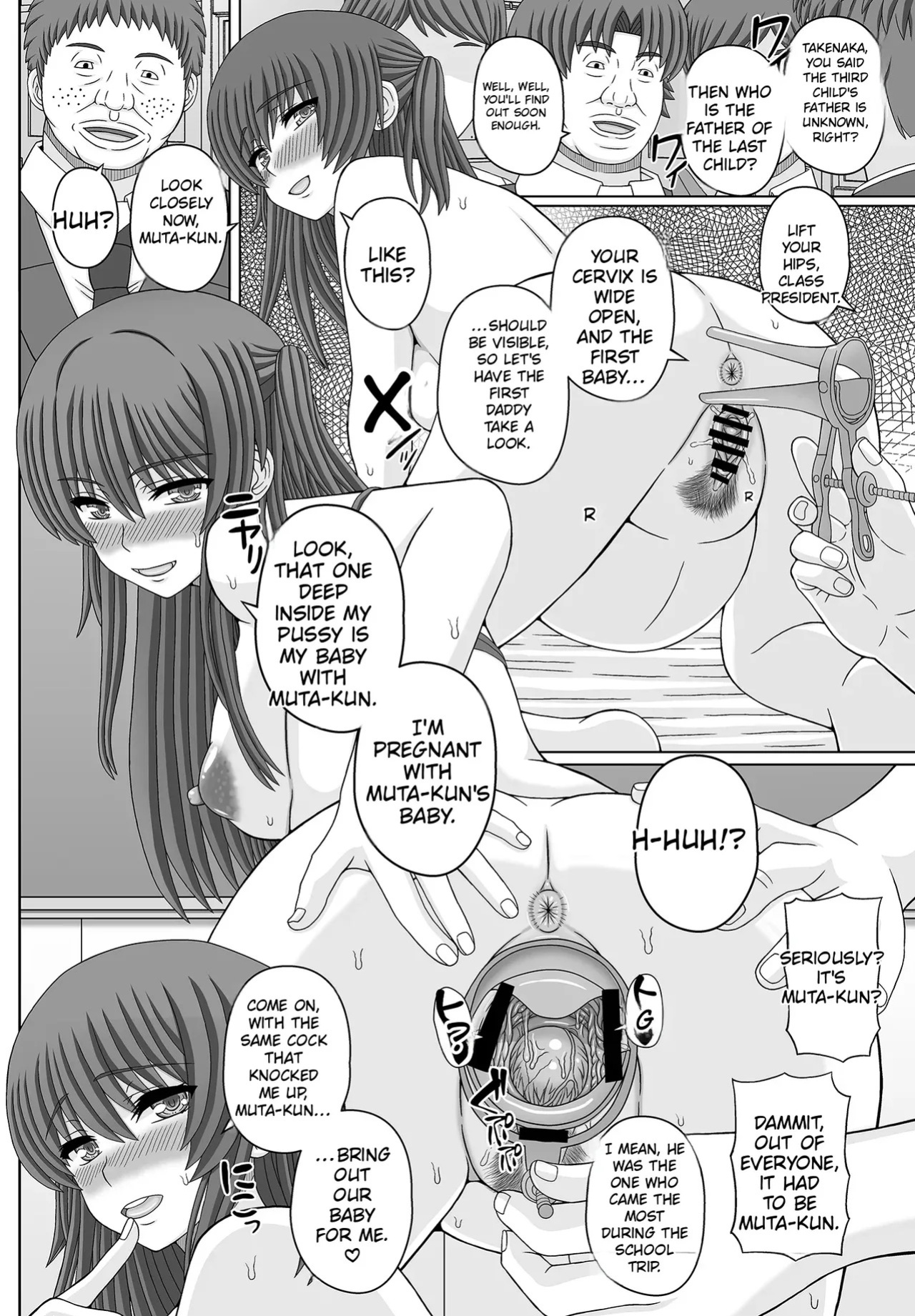 [Shiawase Kyouwakoku (Shiawase no Katachi)] Iinchou wa Class no Ninshin Pet 4 + Oro Yui Hen (AI-Translated)