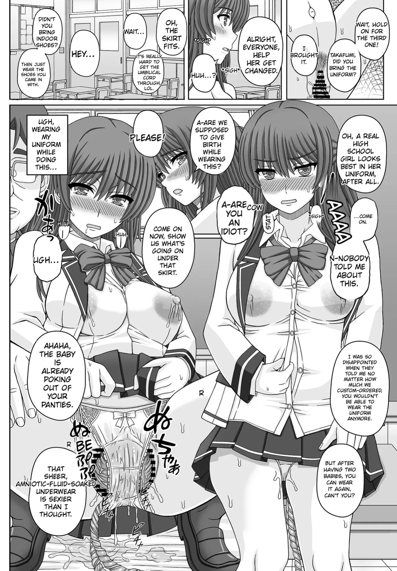 [Shiawase Kyouwakoku (Shiawase no Katachi)] Iinchou wa Class no Ninshin Pet 4 + Oro Yui Hen (AI-Translated)