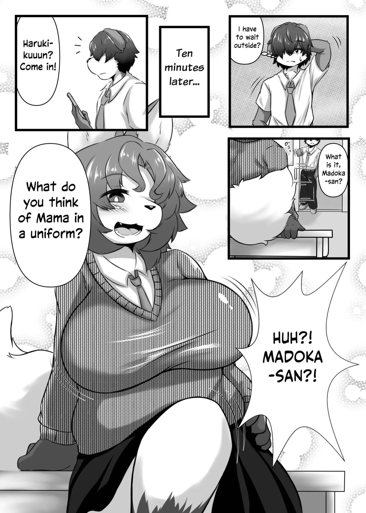 [Kinoko-mura (Eringi Chadzuke)] Haruki to Mama to Seifuku to | Haruki, Mama and the School Uniform (Two Beasts Or Not To Beast!) [English] [EHCOVE]