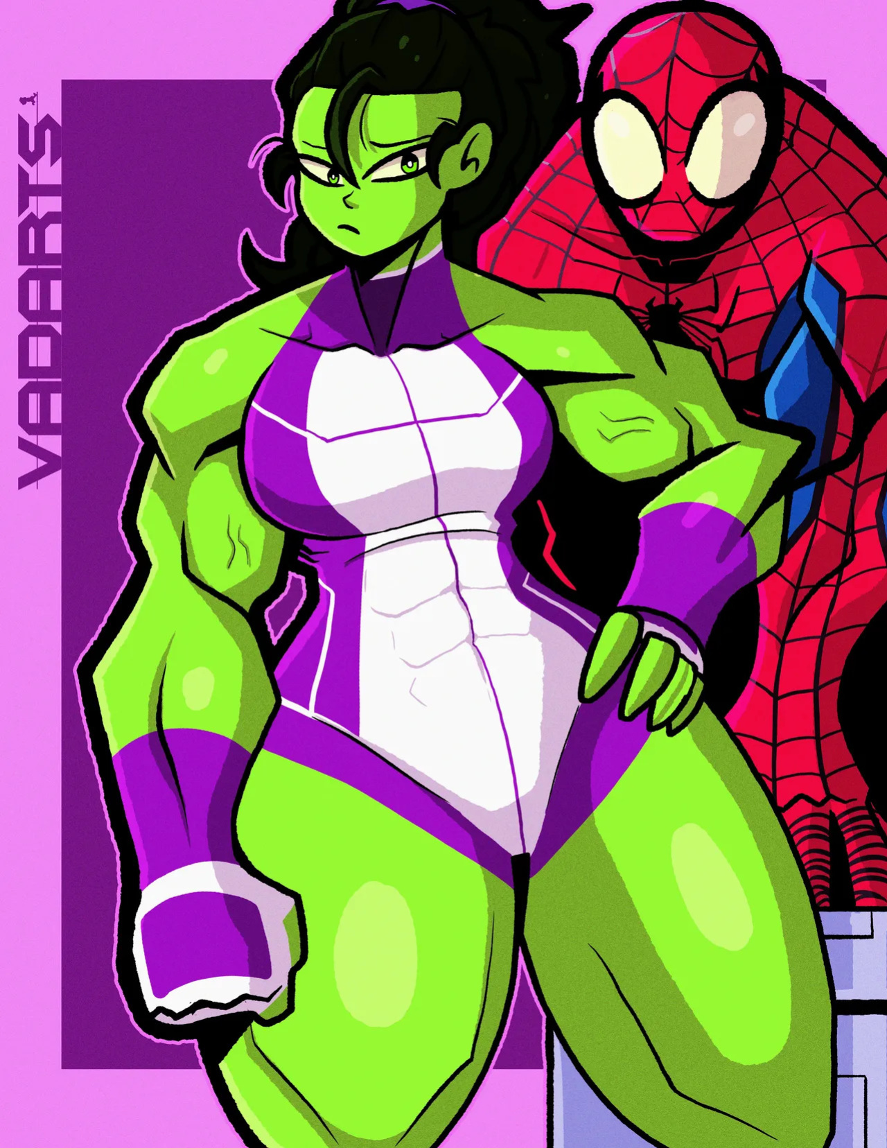 [VADARTS] She-Hulk & Spidey (pinups)